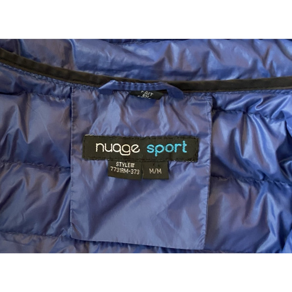 NuAge Sport Jacket Womens Medium Blue 100% Nylon Light Packable Down Puffer Coat - Picture 5 of 12